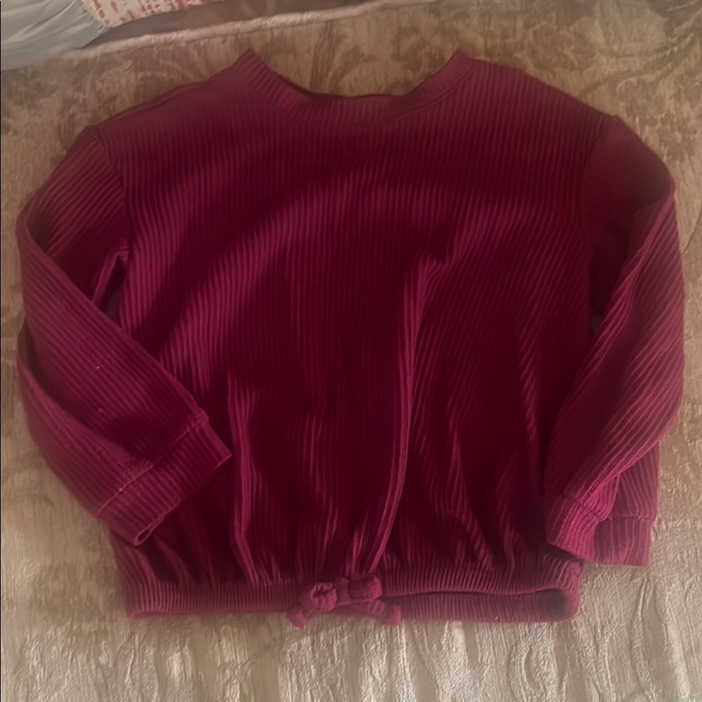 Girls 5T Ribbed Burgundy Top